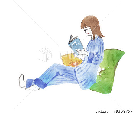 読書 代 女性 おしゃれのイラスト素材