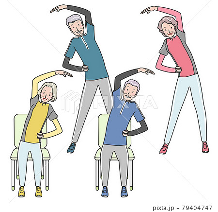 椅子体操のイラスト素材