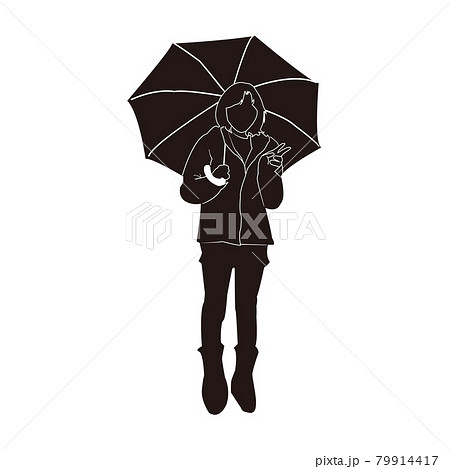 傘をさすのイラスト素材 Pixta