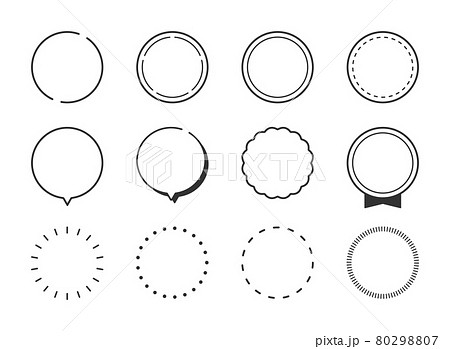 丸枠 デザイン 額縁のイラスト素材