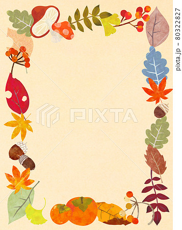 フレーム 秋 紅葉 飾り枠のイラスト素材