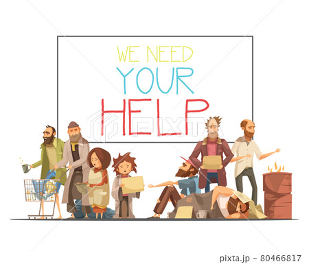 子どもの貧困のイラスト素材