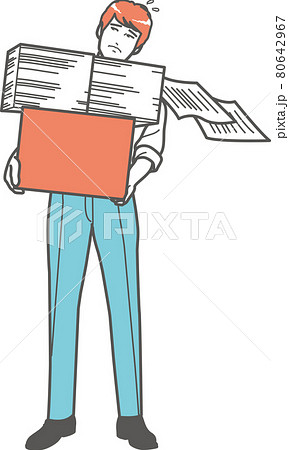 書類の山のイラスト素材