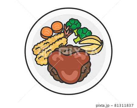 ハンバーグのイラスト素材集 ピクスタ