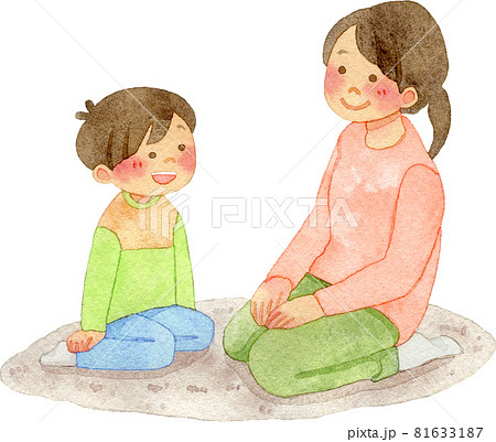 親子 家族 ファミリー 手書きのイラスト素材