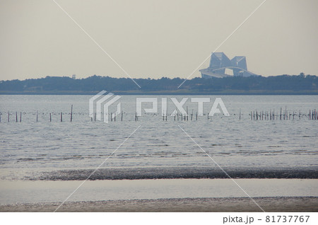 葛西臨海公園 海 ビーチ 風景の写真素材