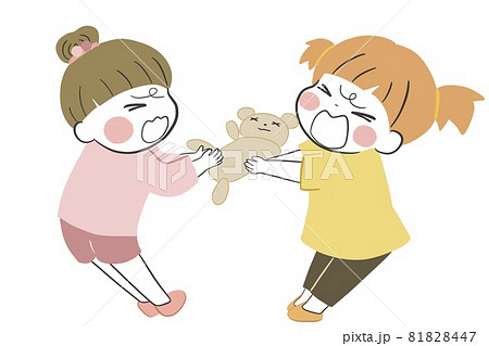 女の子 ケンカ 喧嘩 子供のイラスト素材