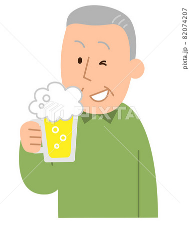 おじいちゃん 飲む ベクター ビールのイラスト素材 - PIXTA