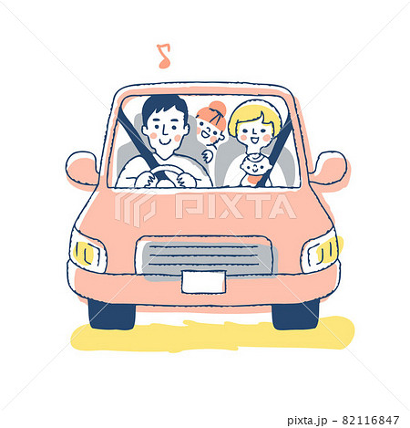 後部座席シートベルトのイラスト素材