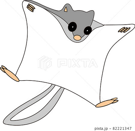 モモンガキャラクターのイラスト素材