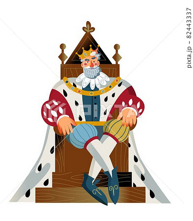 キング 王様 座る 人物のイラスト素材