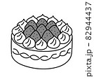 ケーキ イラスト 白黒 モノクロのイラスト素材