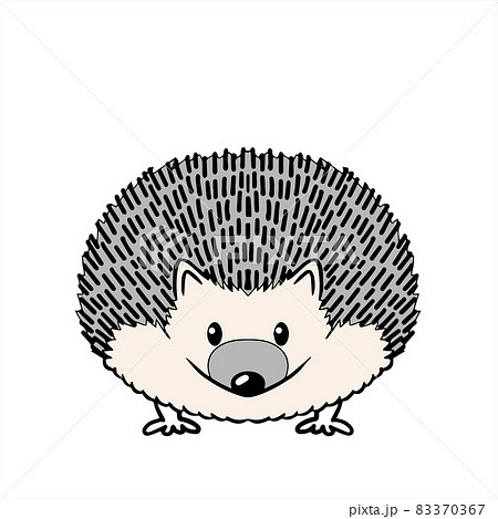 ハリネズミ イラスト シンプル 動物のイラスト素材