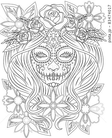 花 白黒 一輪のイラスト素材