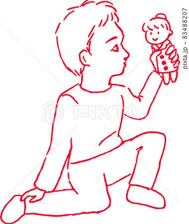 横顔 子供のイラスト素材