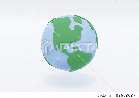 地球 地球儀 かわいい イラストの写真素材 Pixta