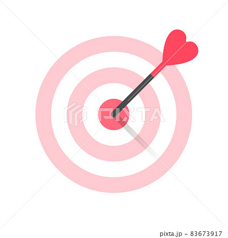 ハート 矢 アイコン ダーツのイラスト素材