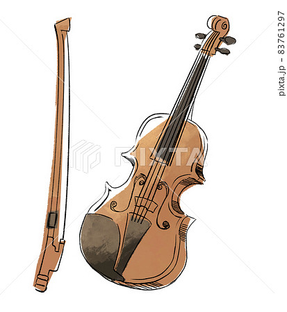 楽器 ヴァイオリン バイオリン 弦楽器のイラスト素材