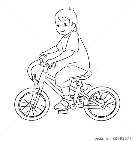 乗る 子供 自転車 人物のイラスト素材