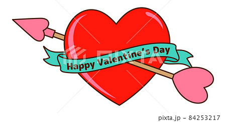 ハート 矢 イラスト かわいいの写真素材