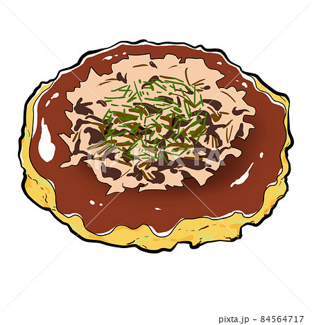 料理 フード お好み焼き イラストの写真素材