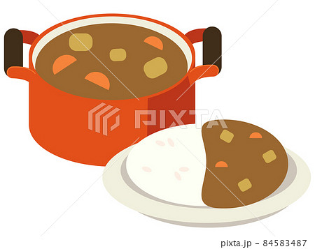 カレー鍋のイラスト素材