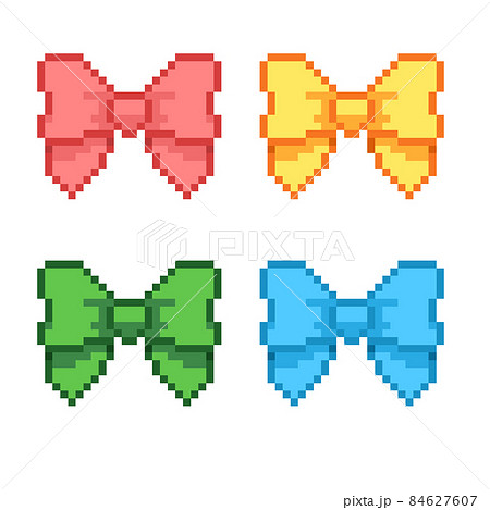 ドット絵 リボン カラフル ゲームのイラスト素材 - PIXTA