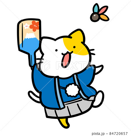 キャラクター 猫 おしゃれ イラストのイラスト素材