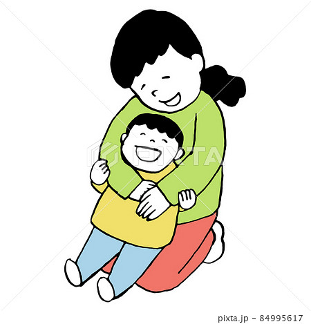ハグ 親子のイラスト素材