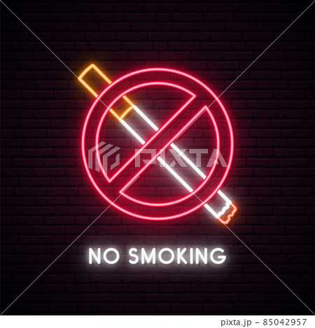 No smoking neon sign. のイラスト素材 [85042957] - PIXTA