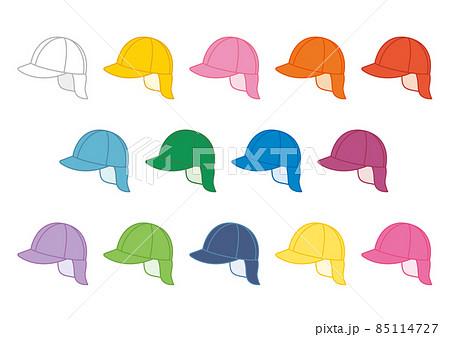 帽子 カラー帽子 運動会 幼稚園の写真素材