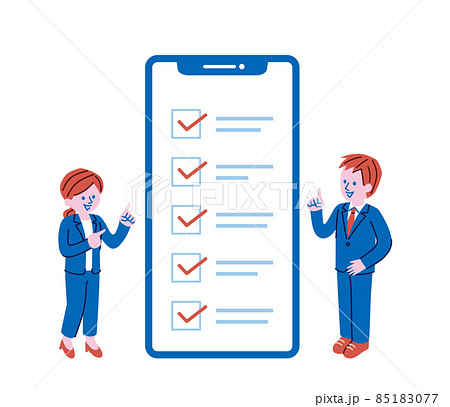 スマホ アンケート スマートフォン 携帯電話のイラスト素材