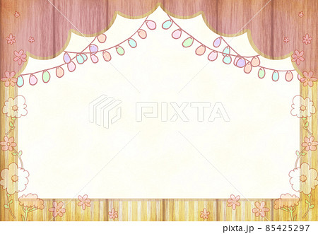 垂れ幕 どんちょう ステージ 舞台のイラスト素材