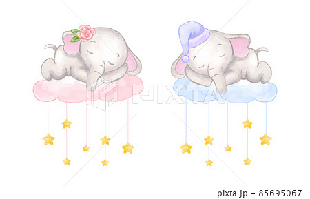 ゾウ 象 ベビー 赤ちゃんのイラスト素材 - PIXTA