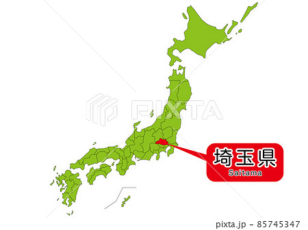 埼玉 埼玉県 地図 日本地図のイラスト素材