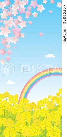 菜の花畑のイラスト素材