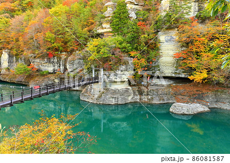 美麗! 峠の岪 へつり 福島県 高精細 プリント 写真（塔のへつり