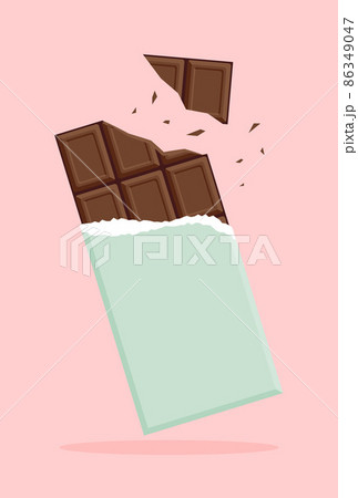板チョコ ベクター チョコレート 可愛いのイラスト素材