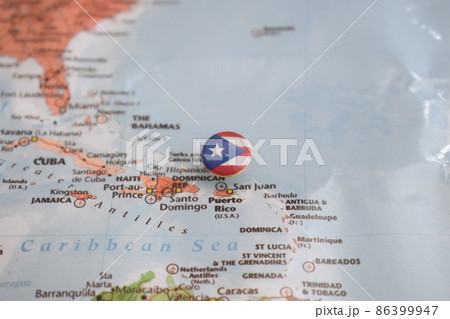 プエルトリコ 地図 世界地図 世界の写真素材