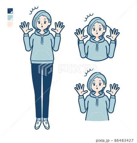 パーカー 全身のイラスト素材