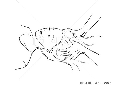 ハンドマッサージのイラスト素材