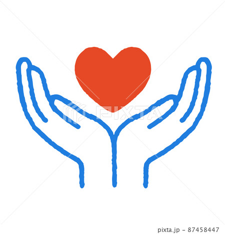 手 ハート 守る 命のイラスト素材