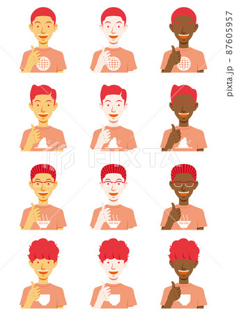 坊主頭のイラスト素材