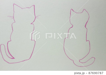 猫 後ろ姿のイラスト素材