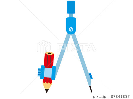 コンパス 円 文房具 文具のイラスト素材