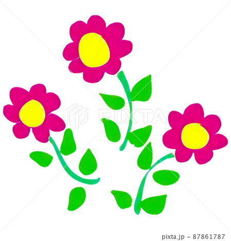 絵手紙風 かわいいのイラスト素材