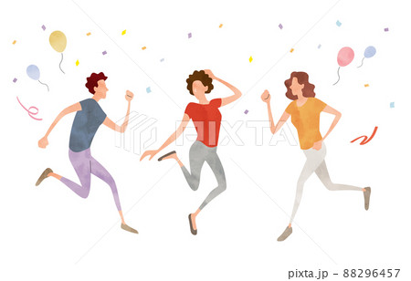 男性 男 ジャンプ ポーズ 人物の写真素材