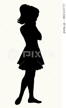 シルエット 横顔 女の子 子供のイラスト素材 シルエット 横顔 女の子 子供のイラスト素材
