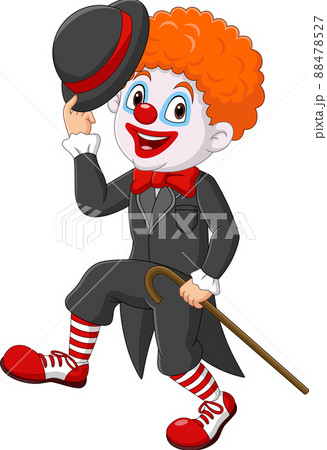ピエロ 道化師 かわいい カラフルのイラスト素材