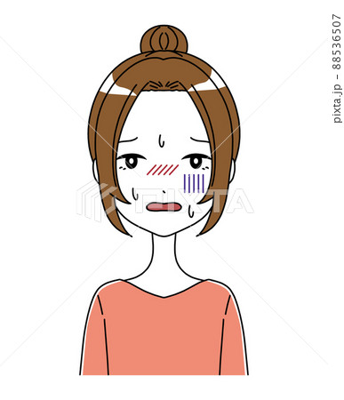 つらい顔のイラスト素材